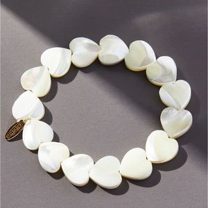 NEW ANTHROPOLOGIE STRETCH WHITE RESIN HEART